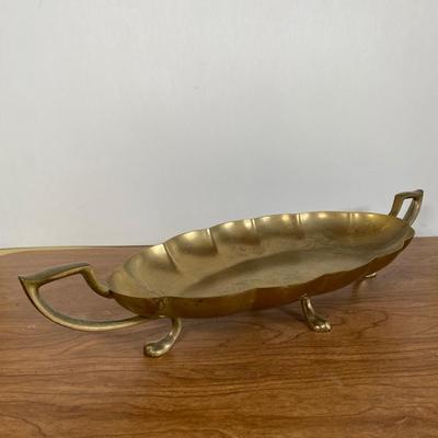 LOT 119D: Brass Candle Stick Holders, Footed Tray Centerpiece, and Serving Tray