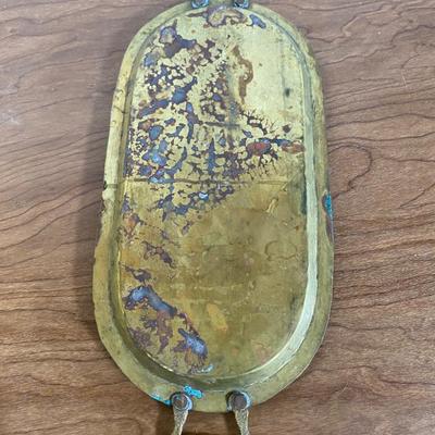 LOT 119D: Brass Candle Stick Holders, Footed Tray Centerpiece, and Serving Tray