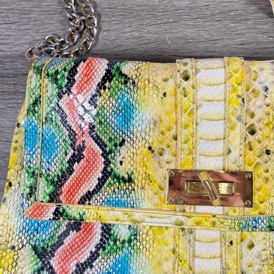 LOT 132F: Big Buddha Colorful "Snakeskin" Purse Hand Bag