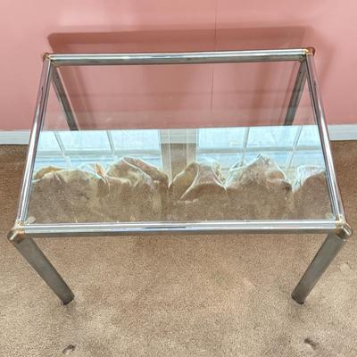 LOT 133F: Glass Top Coffee Table & Matching End Tables