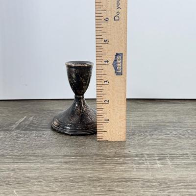 LOT 137K: Vintage Preisner Weighted Sterling Silver Candlestick Holder & Vintage Webster Sterling Silver fork (17.3g)