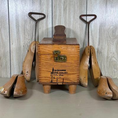 LOT 141B: Vintage Esquire Shoe Valet De Luxe Shoe Shine Box & More