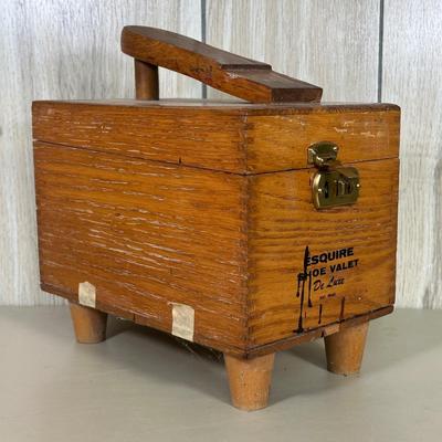 LOT 141B: Vintage Esquire Shoe Valet De Luxe Shoe Shine Box & More