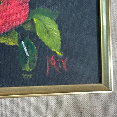 LOT 144B: Two Signed Still Life Paintings & Hand Painted Tray Table