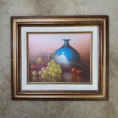 LOT 144B: Two Signed Still Life Paintings & Hand Painted Tray Table