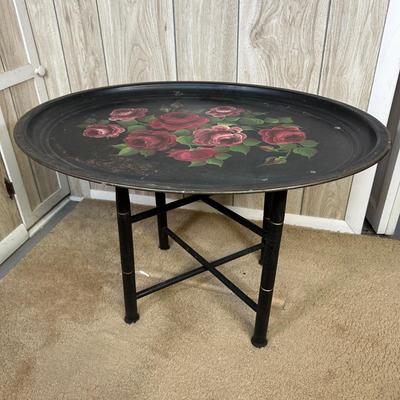 LOT 144B: Two Signed Still Life Paintings & Hand Painted Tray Table