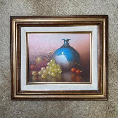 LOT 144B: Two Signed Still Life Paintings & Hand Painted Tray Table