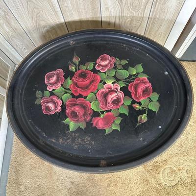 LOT 144B: Two Signed Still Life Paintings & Hand Painted Tray Table