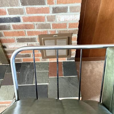 LOT 161F: Vintage MCM Metal Frame Green Sofa