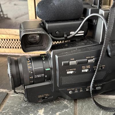 LOT 162F: Vintage Panasonic OmniMovie VHS Video Camera Model PV-420 w/ Hard Shell Case, Operating Instructions & Accessories