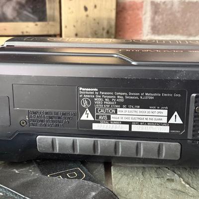 LOT 162F: Vintage Panasonic OmniMovie VHS Video Camera Model PV-420 w/ Hard Shell Case, Operating Instructions & Accessories