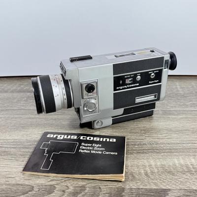 LOT 163F: Vintage Argus/Cosina Super Eight Electric Zoom Reflex Movie Camera Model 708 w/ Manual