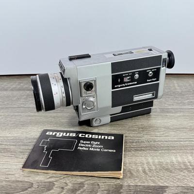 LOT 163F: Vintage Argus/Cosina Super Eight Electric Zoom Reflex Movie Camera Model 708 w/ Manual