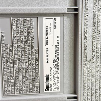LOT 165F: Symphonic DVD Player Model SD200E