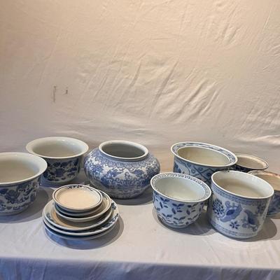 Blue/White China Plant Pots & More (LR-RG)