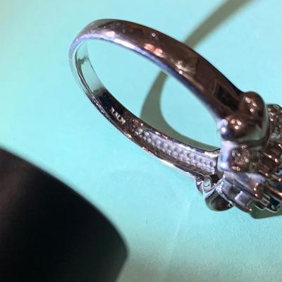 14k White Gold Estate Bow Tie Setting Ring Size 11 5.15 grams