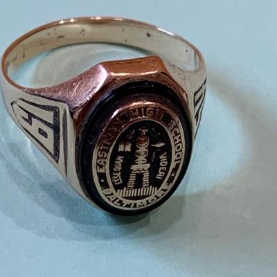 10k Eastern High School Class Ring Class of 1954 Size 11 9.3 grams