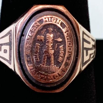 10k Eastern High School Class Ring Class of 1954 Size 11 9.3 grams