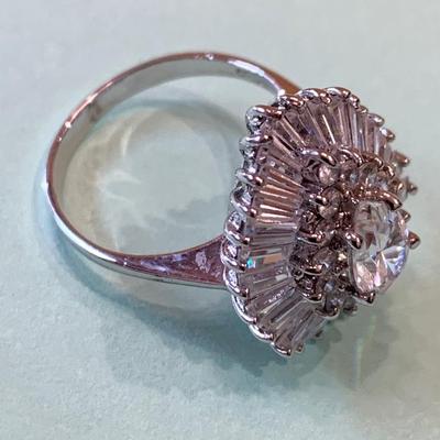 Sterling Silver Shingled Estate Ring Size 8