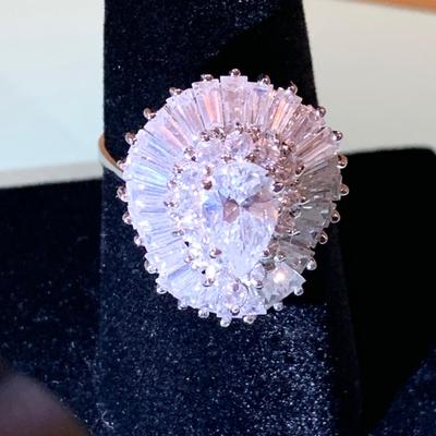 Sterling Silver Shingled Estate Ring Size 8