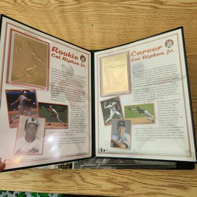 Cal Ripken Binder Filled with programs , Game Tickets 22 kt Gold Cards