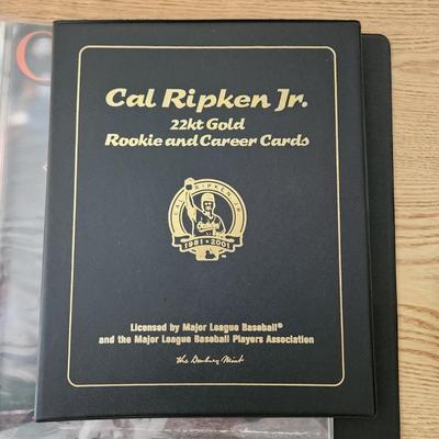 Cal Ripken Binder Filled with programs , Game Tickets 22 kt Gold Cards