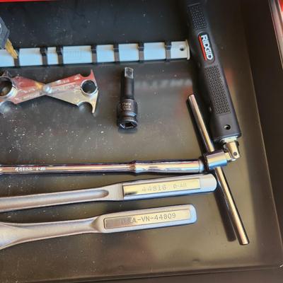 2 Drawer lot of Tools Craftsman Sockets Drill Bits Crowfoot