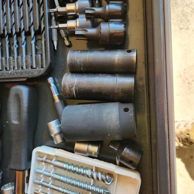 2 Drawer lot of Tools Craftsman Sockets Drill Bits Crowfoot