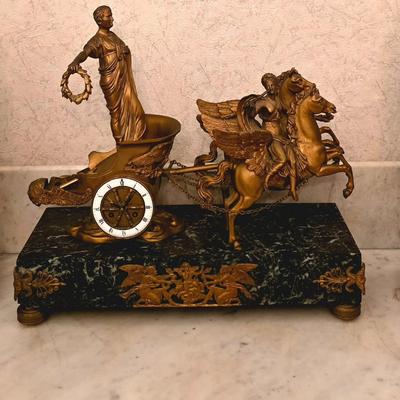 French clock and sculptures