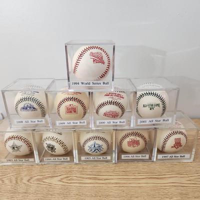 Collectors Lot of 1994 thru 2001 All Star Games & 1994 World Series Baseball Balls
