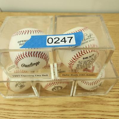 Collectors Lot Baseballs Tony the Tiger, Babe Ruth Baltimore Orioles 1997 Opening day Cal Ripken 3131 Day