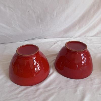 Waechterbach Germany, Sengware, + Pier 1 Red and Yellow Dishes (K-DZ)