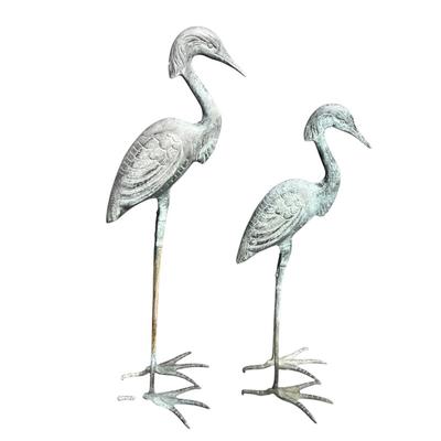 Pair of Metal Heron Sculptures (FD-RG)
