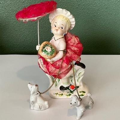 Vintage Lipper & Mann 50s Rare Girl w/poodles