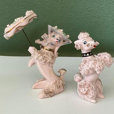 Vintage Lefton Pink Porcelain Spaghetti Poodles