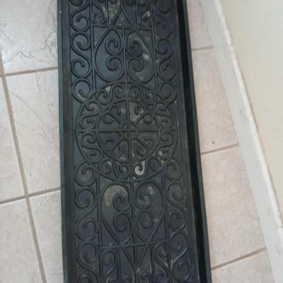 Black 14 in. x 34 in. Rubber Boot Tray and anti-fatigue mat