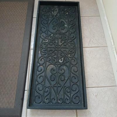 Black 14 in. x 34 in. Rubber Boot Tray and anti-fatigue mat