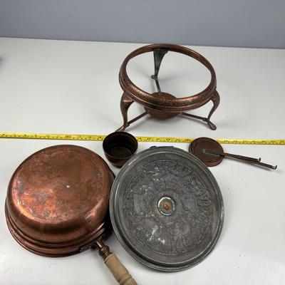Vintage Copper Chaffing Set