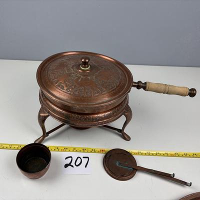 Vintage Copper Chaffing Set