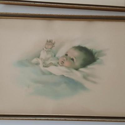 Awakening and A little bit of heaven framed Antique pictures by Bessie Pease Gutmann