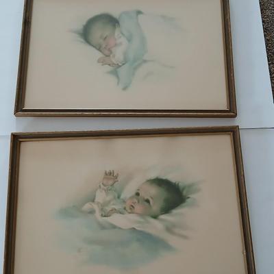 Awakening and A little bit of heaven framed Antique pictures by Bessie Pease Gutmann