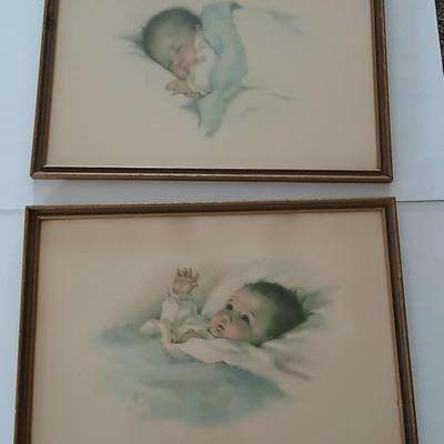 Awakening and A little bit of heaven framed Antique pictures by Bessie Pease Gutmann