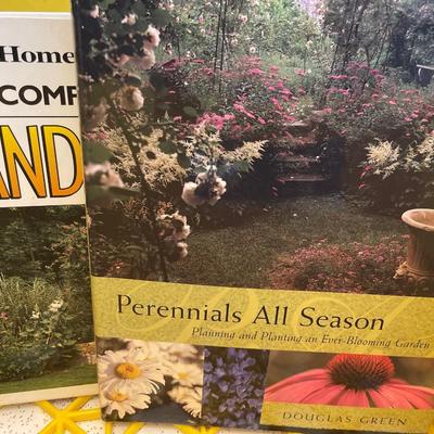 Yellow crate with gardening and bird books