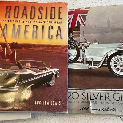 Vintage hardcover books of automobiles