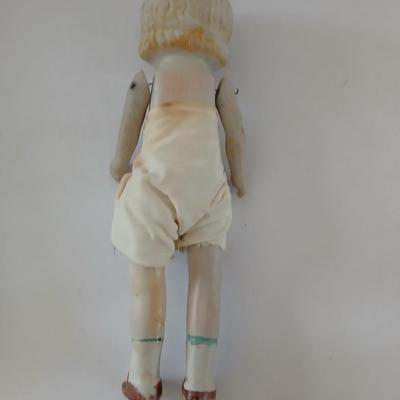Antique Victorian Celluloid Photo Album Woman w Child e.1900's with Antique made in Japan porcelain doll and a Victorian picture frame