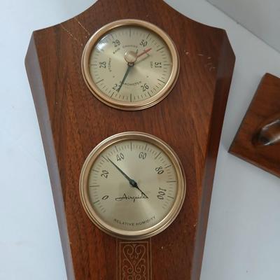 Vintage Romer Italy Doctor Figure Hand carved Wood with vintage wall weather station