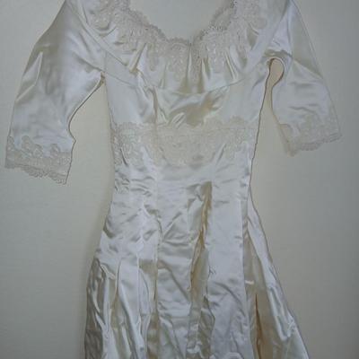 Antique wedding gown with hoop skirt