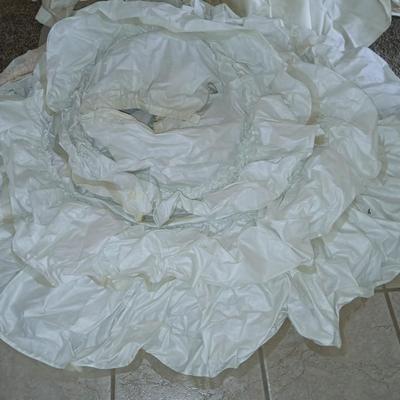 Antique wedding gown with hoop skirt