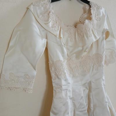 Antique wedding gown with hoop skirt