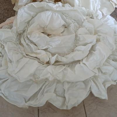 Antique wedding gown with hoop skirt
